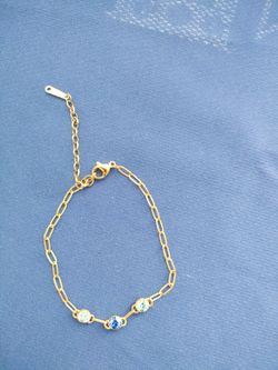 Brand new birthstone paperclip chain bracelet
