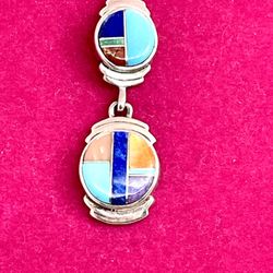 Sterling Calvin Begay Inlaid Necklace 