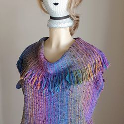 Gretchen Fulforth Handwoven • Top • Cowl Neckline with Fringe