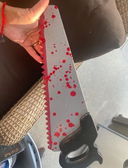 Halloween Mask And Bloody Knife