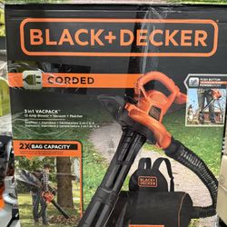 BLACK+DECKER 12 AMP 250 MPH 400 CFM Corded Electric 3-In-1 Backpack Leaf Blower, Vacuum & Mulcher