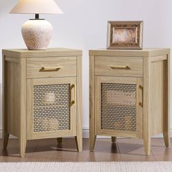 SICOTAS Tall Nightstands Set of 2 with Drawer $59.99