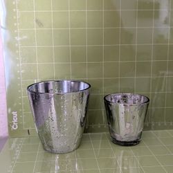 Glass Silver Candle Cup