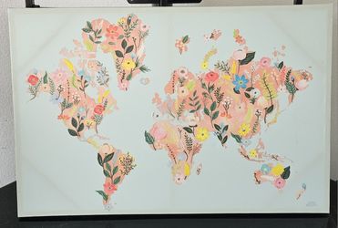 World In Flowers Frame