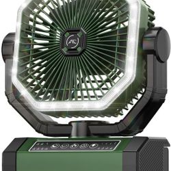 Portable Fan 24000mAh Battery Powered with Remote & LED, 4 Speed Strong Airflow, Desk/Camping/Outdoor/Gym Fan for Office Travel Treadmill Camping Gear