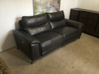 Dark Gray Power Reclining Sofa Couch