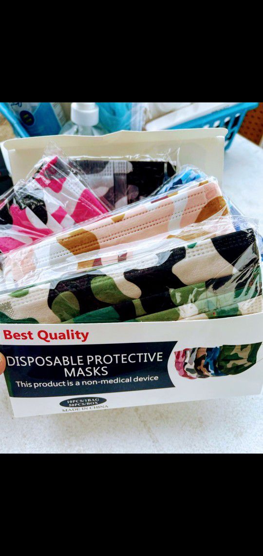 Camouflaged Disposable Protective Masks Different Colors