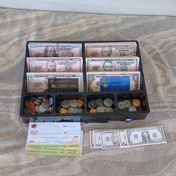 Learn & Climb - Realistic Play Money Set for Kids | Pretend Dollar Bills & Coins to Learn Cash Counting | Children’s Credit & Debit Cards Plus Realist