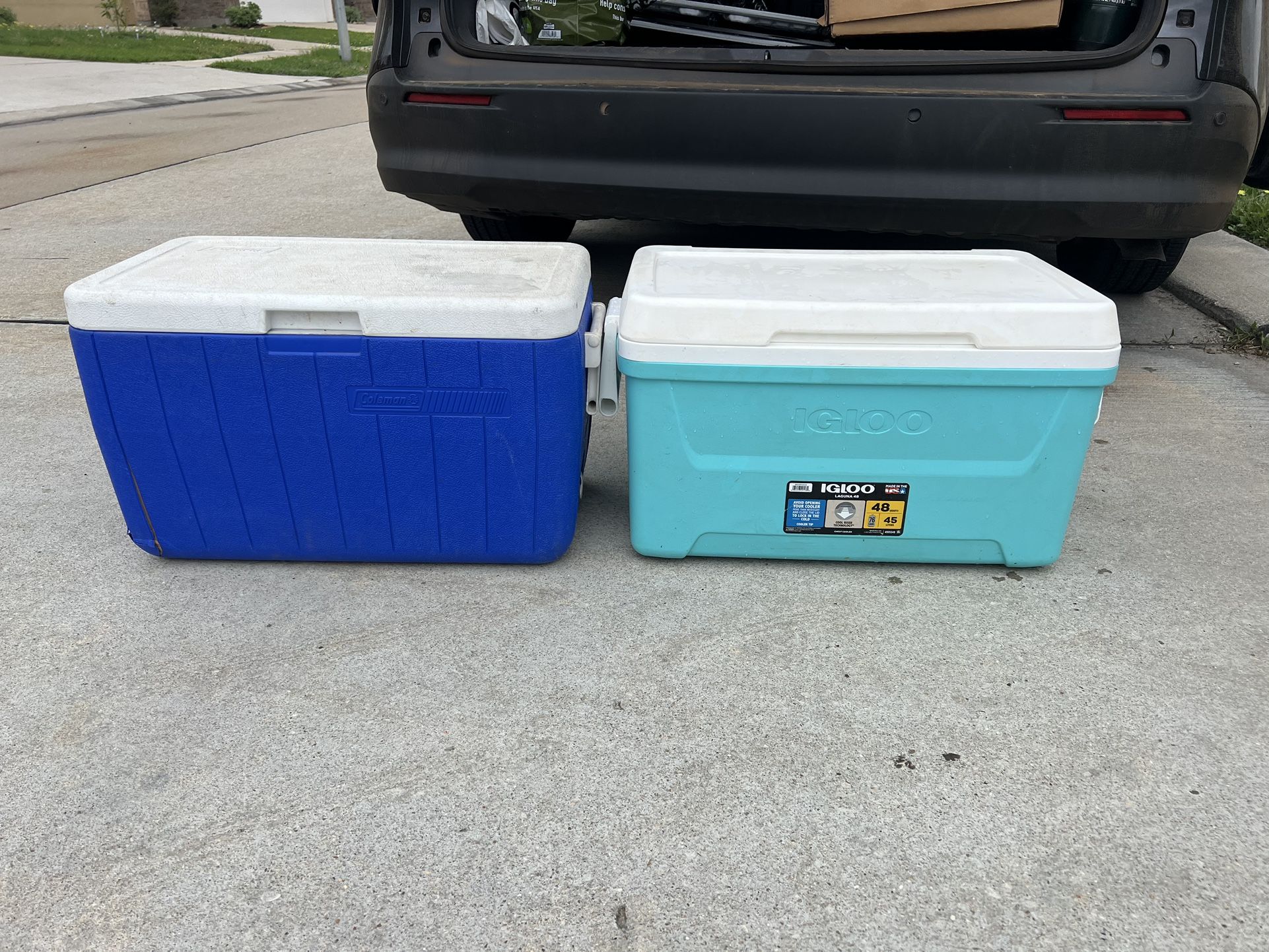 Two Coolers (I believe both are 48 quarts)