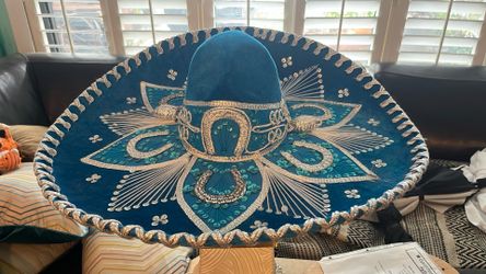 Handmade Mexican Charro Sombrero – Velvet, Hand-Embroidered, Artisan Quality