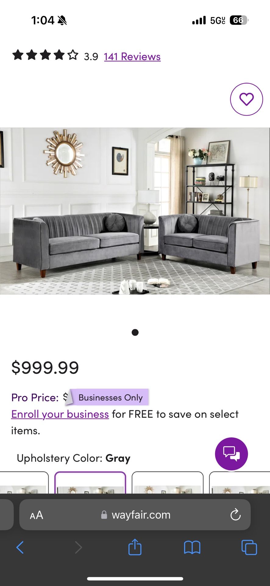 2 Piece Living Room Set