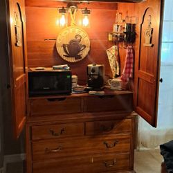 Armoire Coffee Bar - Solid Wood