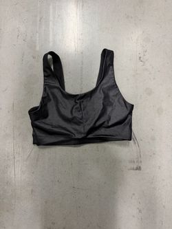 Black Shiny Sports Bra Crop Top