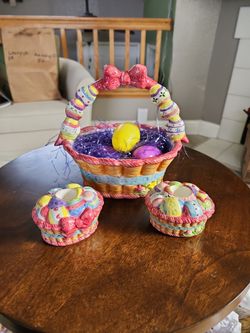 Easter Bunny Basket With Candle Holders