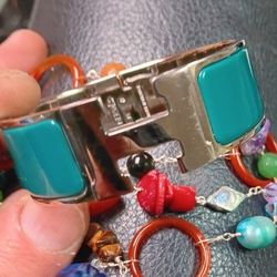 Hermès Clic Clac H Dark Green Palladium Bracelet  Size MM