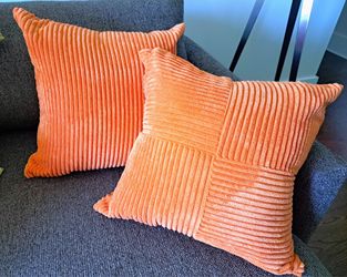 20" x 20" Down-filled throw pillows, Sets of 2: Orange, Yellow, Green, Teal