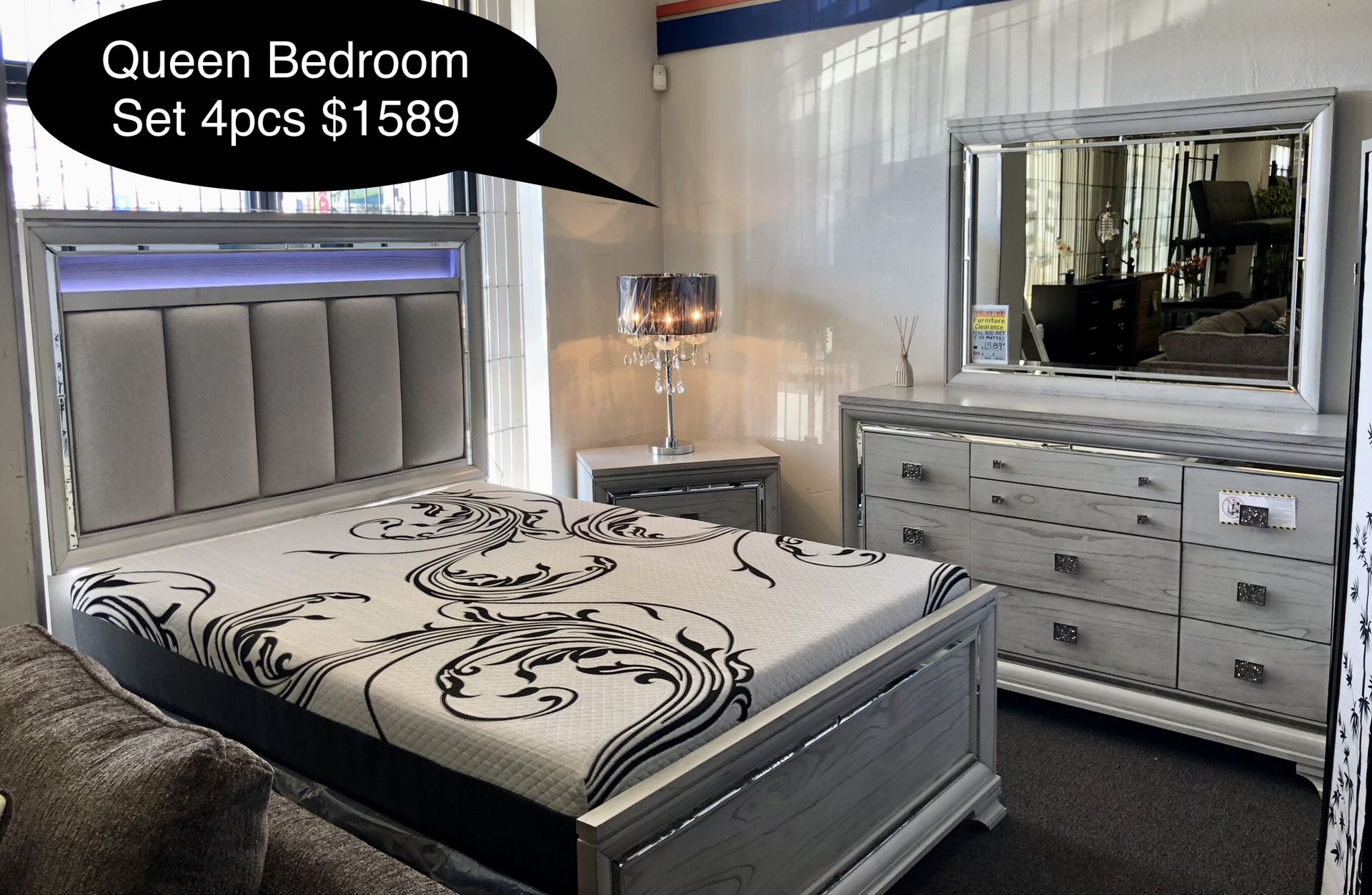 Brand New Queen Bedroom Set 4pcs