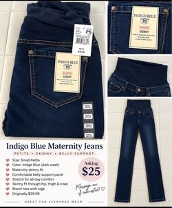 NEW Motherhood Maternity Indigo Blue Skinny Jeans – Small Petite