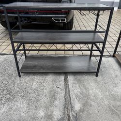 Garage sale items - bar, work desk and chair, side table and drawers.