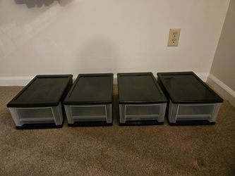 Set of 4 Plastic Storage Drawers NEW