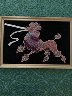 MidCentury Colored Rock Poodle Art
