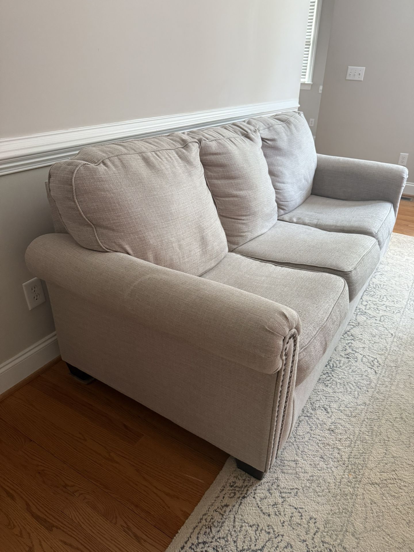 Matching Linen Color Sofa & Loveseat 