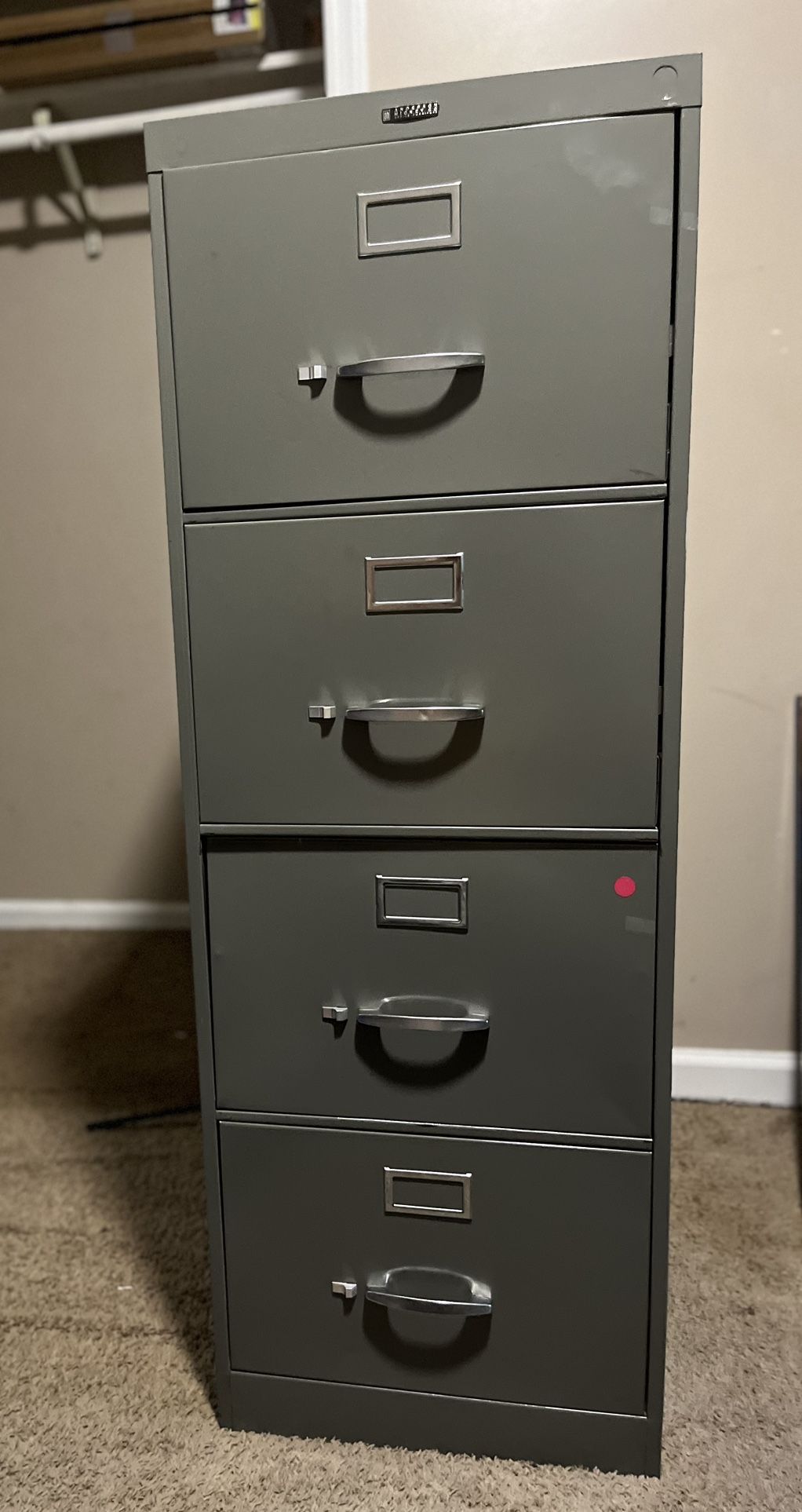 Vertical File Cabinet, 4 drawer, gray