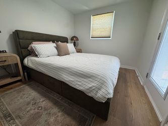 Queen bed frame with mattress
