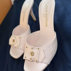 Louis Vuitton pink Mule Heels