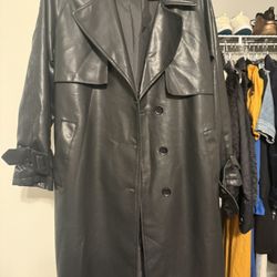 Women’s Long Faux Leather Jacket 