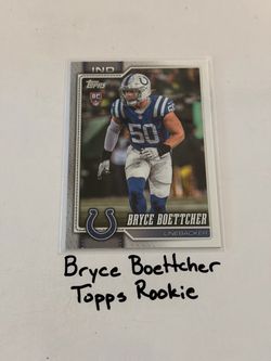 Bryce Boettcher Indianapolis Colts LB Topps Rookie Card.