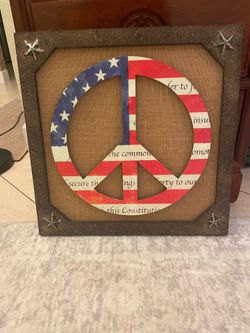 Wall decor Peace symbol/ USA flag