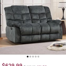 Like New Edilmar 61.8'' Wide Modern and Super Soft Manual Reclining Loveseat Sofa