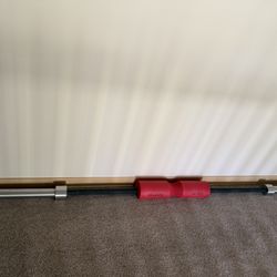 Olympic Bar with 25lb and 10lb plates and Squat Sponge cushion 