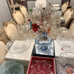 Crystal Vases Crystal Candle Sticks Crystal Bowl All Make Offer 