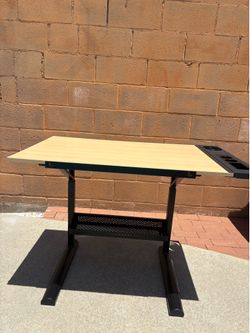 Computer Desk with Side Organizer – Modern Black & Wood