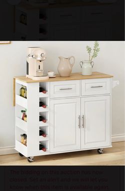 Rolling Kitchen Island with Storage, Kitchen Island on Wheels, 42.5" for sale