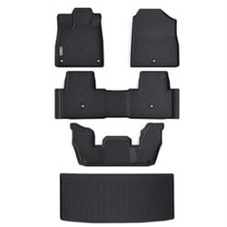 WAYIDSS Floor Mats & Trunk Mat for 2023 2024 2025 Honda Pilot Sport/Touring/Elite/ TrailSport/EX-L, 1st&2nd&3nd Row and Cargo Liner Full Set, TPE All 