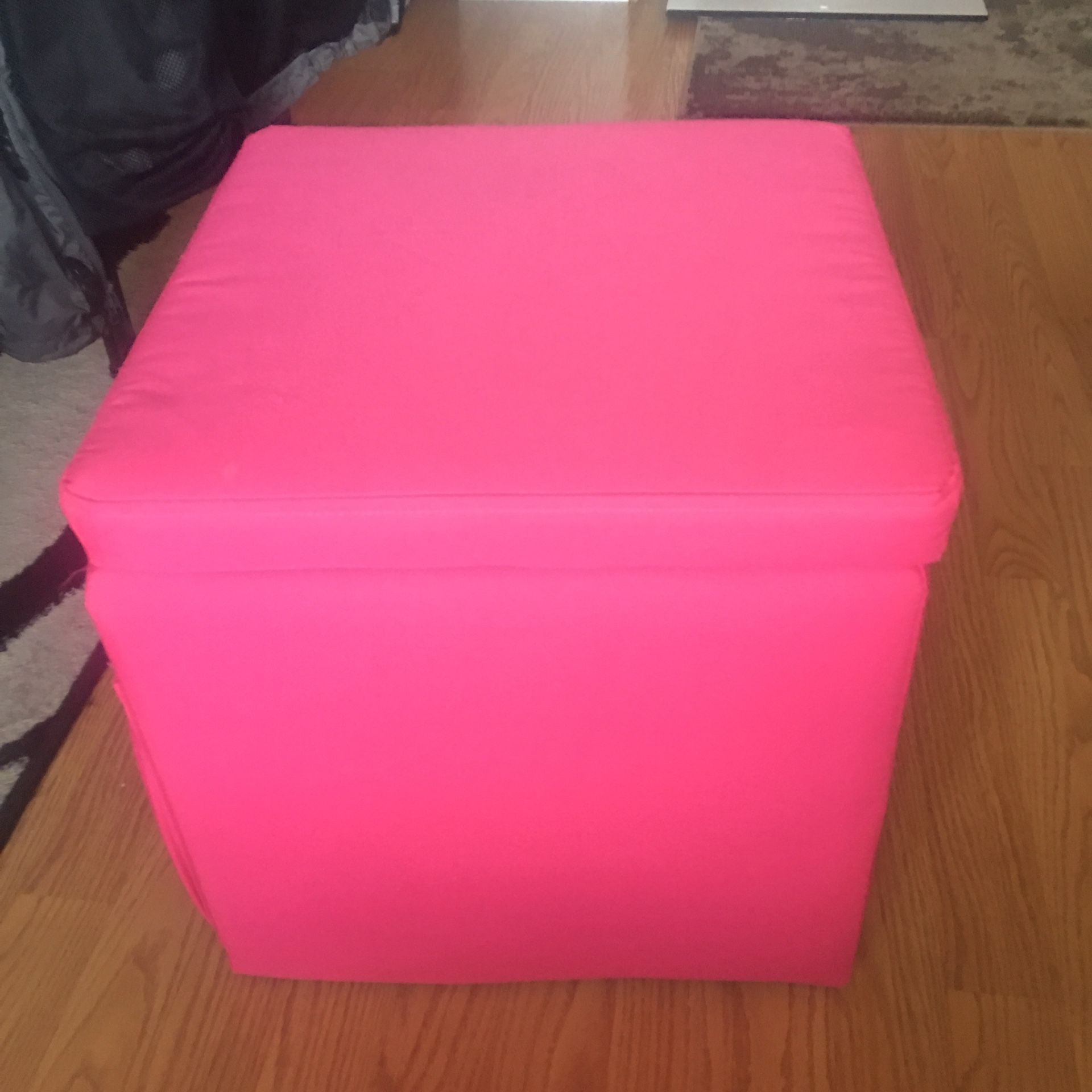 Pink storage ottoman