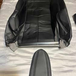 Bucket Seat Upholstery Pair Front Buckets - Black - New Chevy
