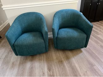 Teal swivel living room chairs