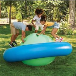 Inflatable Dome Rocker Bouncer, 8FT Outdoor Kids Giant Roll and Play Seesaw Rocker with 6 Handles for Outdoor Play, Inflatable Bounce $75