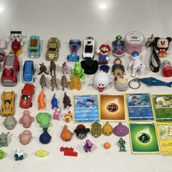 Cars, Pokemon Cards, And Squishy Toys 
