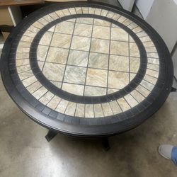 Round Mosaic Tile Patio Table – Outdoor Metal Table