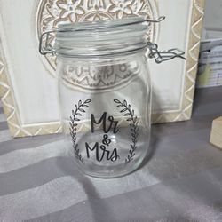 NEW MR & MRS MASON JAR
