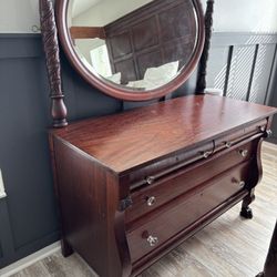 Vintage Dresser 25”D 541/2 W. Mahogany With Claw Feet