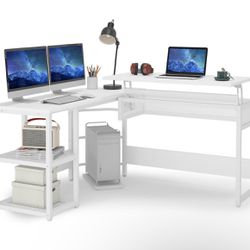 L-shaped Desk Office White Desk NEW IN 📦 Box