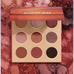 New SHEGLAM Beach Sunset Palette 9-Color Shimmer Matte shadow Palette Metallic Shine Evenly Pigmented Smooth Blendable Styling Makeup 