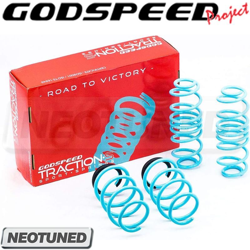 Godspeed LS-TS-VN-0001-B Traction-S™ Performance Lowering Springs Coil Kit Suspension For Volkswagen Jetta (MKVI) 2012-18
