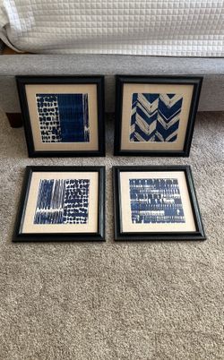 4 Large Matted And Framed Art Pieces